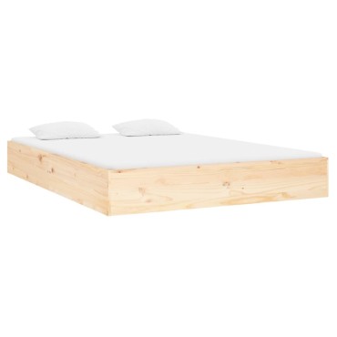 vidaXL Πλαίσιο Κρεβατιού 120x190cm από Μασίφ Ξύλο Small Double 1 τεμ. - Μονό