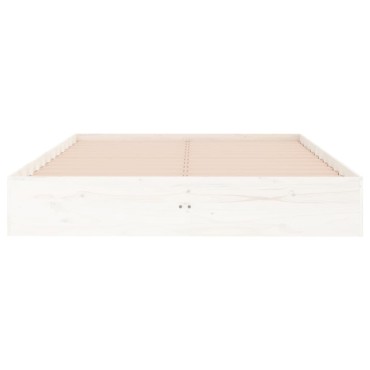 vidaXL Πλαίσιο Κρεβατιού Λευκό 140x190cm από Μασίφ Ξύλο 1 τεμ. - Μονό