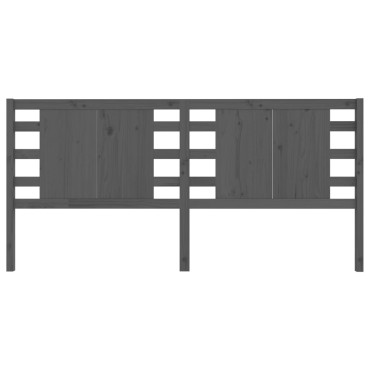 vidaXL Κεφαλάρι Γκρι 126x4x100cm από Μασίφ Ξύλο Πεύκου 1 τεμ.