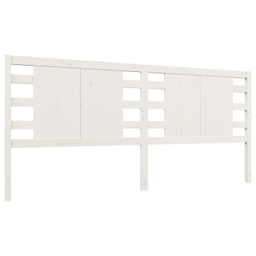 vidaXL Κεφαλάρι Κρεβατιού Λευκό 156x4x100cm Μασίφ Ξύλο Πεύκου 1 τεμ.