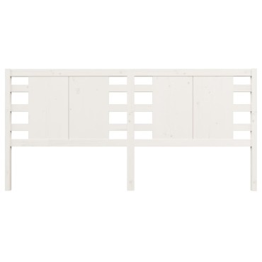 vidaXL Κεφαλάρι Κρεβατιού Λευκό 156x4x100cm Μασίφ Ξύλο Πεύκου 1 τεμ.
