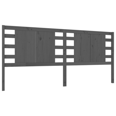 vidaXL Κεφαλάρι Κρεβατιού Γκρι 166x4x100cm από Μασίφ Ξύλο Πεύκου 1 τεμ.