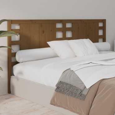 vidaXL Κεφαλάρι Κρεβατιού Μελί 186x4x100cm από Μασίφ Ξύλο Πεύκου 1 τεμ.