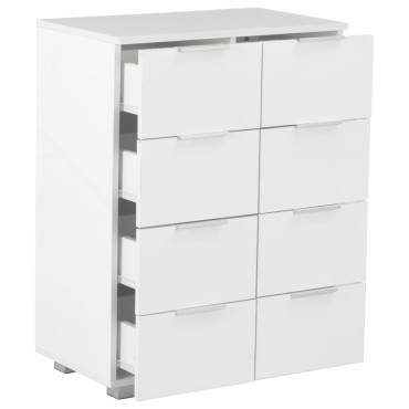 vidaXL Μπουφές Ψηλός Γυαλιστερός Λευκός 60x35x80cm Επεξ. Ξύλο 1 τεμ.