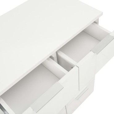 vidaXL Μπουφές Ψηλός Γυαλιστερός Λευκός 60x35x80cm Επεξ. Ξύλο 1 τεμ.