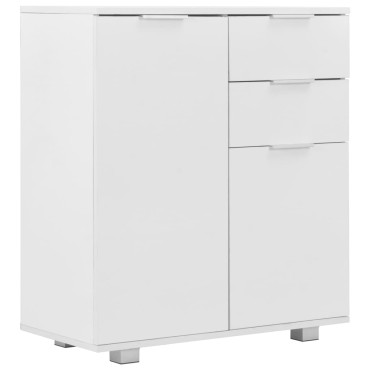 vidaXL Μπουφές Ψηλός Γυαλιστερός Λευκός 71x35x80cm Επεξεργασμένο Ξύλο 1 τεμ.