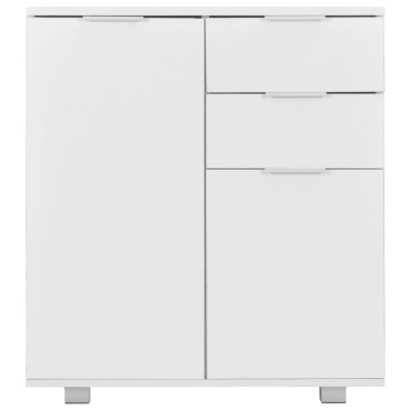 vidaXL Μπουφές Ψηλός Γυαλιστερός Λευκός 71x35x80cm Επεξεργασμένο Ξύλο 1 τεμ.
