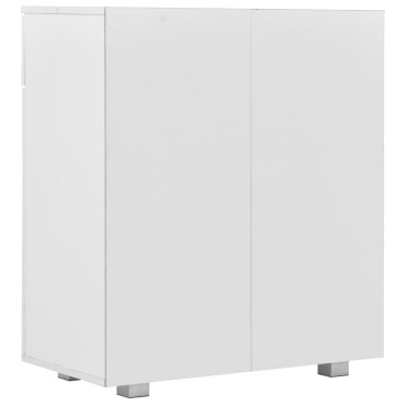 vidaXL Μπουφές Ψηλός Γυαλιστερός Λευκός 71x35x80cm Επεξεργασμένο Ξύλο 1 τεμ.