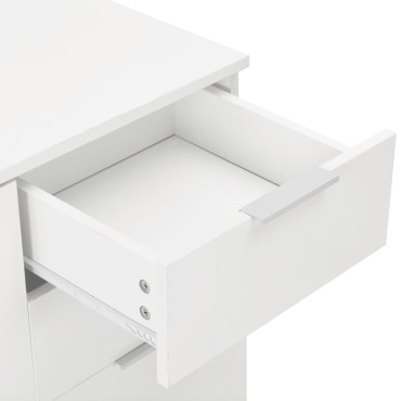 vidaXL Μπουφές Ψηλός Γυαλιστερός Λευκός 71x35x80cm Επεξεργασμένο Ξύλο 1 τεμ.