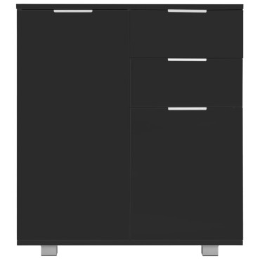 vidaXL Μπουφές Ψηλός Γυαλιστερός Μαύρος 71x35x80cm Επεξεργασμένο Ξύλο 1 τεμ.