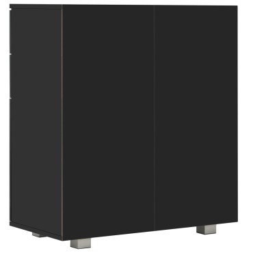 vidaXL Μπουφές Ψηλός Γυαλιστερός Μαύρος 71x35x80cm Επεξεργασμένο Ξύλο 1 τεμ.