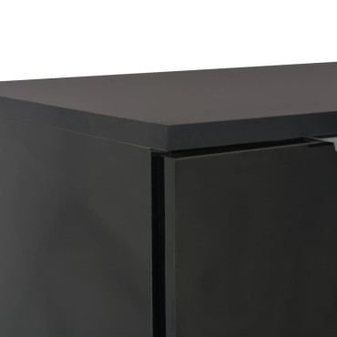 vidaXL Μπουφές Ψηλός Γυαλιστερός Μαύρος 71x35x80cm Επεξεργασμένο Ξύλο 1 τεμ.