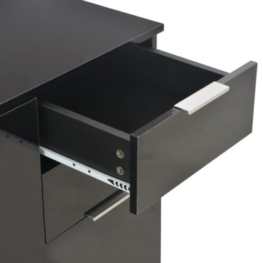 vidaXL Μπουφές Ψηλός Γυαλιστερός Μαύρος 71x35x80cm Επεξεργασμένο Ξύλο 1 τεμ.