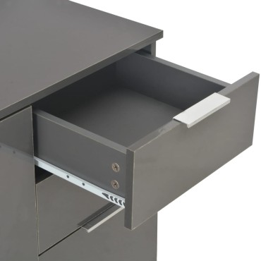 vidaXL Μπουφές Ψηλός Γυαλιστερός Γκρι 71x35x80cm Επεξεργασμένο Ξύλο 1 τεμ.
