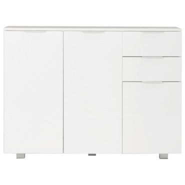 vidaXL Μπουφές Γυαλιστερός Λευκός 107x35x80,5cm 1 τεμ.