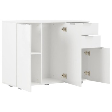 vidaXL Μπουφές Γυαλιστερός Λευκός 107x35x80,5cm 1 τεμ.