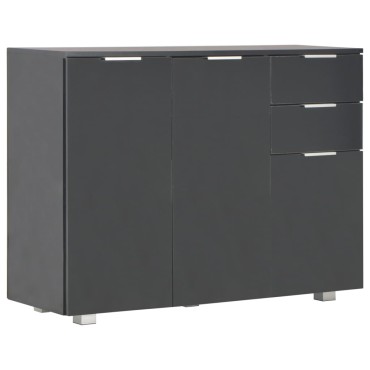 vidaXL Μπουφές Γυαλιστερός Μαύρος 107x35x80,5cm 1 τεμ.