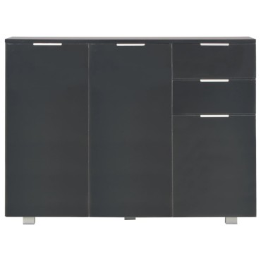 vidaXL Μπουφές Γυαλιστερός Μαύρος 107x35x80,5cm 1 τεμ.