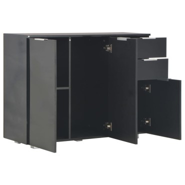 vidaXL Μπουφές Γυαλιστερός Μαύρος 107x35x80,5cm 1 τεμ.