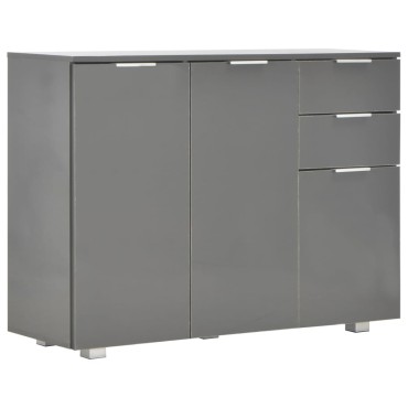 vidaXL Μπουφές Γυαλιστερός Γκρι 107x35x80,5cm 1 τεμ.