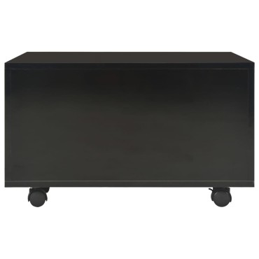 vidaXL Τραπεζάκι Σαλονιού Γυαλιστερό Μαύρο 60x60x35cm Επεξ. Ξύλο 1 τεμ.