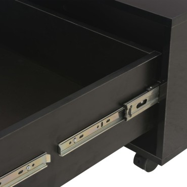 vidaXL Τραπεζάκι Σαλονιού Γυαλιστερό Μαύρο 60x60x35cm Επεξ. Ξύλο 1 τεμ.