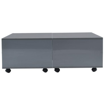 vidaXL Τραπεζάκι Σαλονιού Γυαλιστερό Γκρι 100x100x35cm 1 τεμ.
