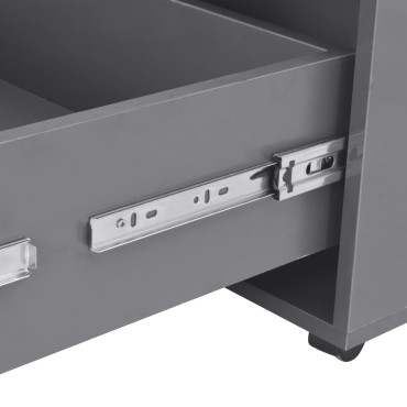 vidaXL Τραπεζάκι Σαλονιού Γυαλιστερό Γκρι 100x100x35cm 1 τεμ.