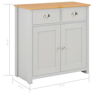 vidaXL Μπουφές Γκρι 79x35x81cm 1 τεμ.