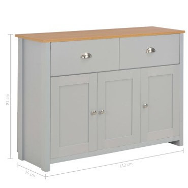 vidaXL Μπουφές Γκρι 112x35x81cm 1 τεμ.