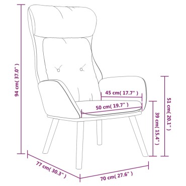vidaXL Πολυθρόνα Relax Ανοιχτό Γκρι Υφασμάτινη 70x77x94cm 1 τεμ.