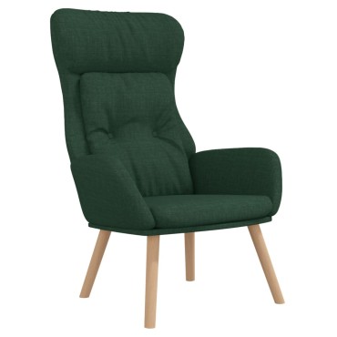 vidaXL Πολυθρόνα Relax Σκούρο Πράσινο Υφασμάτινη 70x77x94cm 1 τεμ.