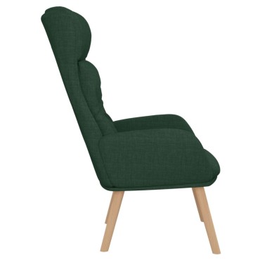 vidaXL Πολυθρόνα Relax Σκούρο Πράσινο Υφασμάτινη 70x77x94cm 1 τεμ.