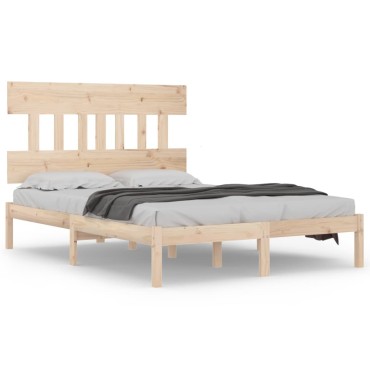 vidaXL Πλαίσιο Κρεβατιού 150x200cm Μασίφ Ξύλο King Size 1 τεμ. - Διπλό