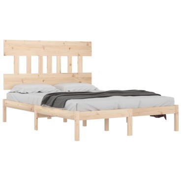 vidaXL Πλαίσιο Κρεβατιού 150x200cm Μασίφ Ξύλο King Size 1 τεμ. - Διπλό