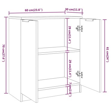 vidaXL Ντουλάπι Sonoma Δρυς 60x30x70cm από Επεξεργασμένο Ξύλο 1 τεμ.