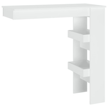 vidaXL Τραπέζι Μπαρ Τοίχου Λευκό 102x45x103,5cm Επεξεργασμένο Ξύλο 1 τεμ.