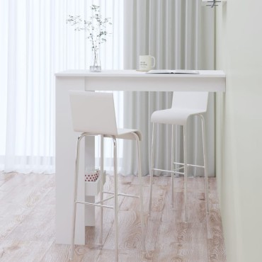vidaXL Τραπέζι Μπαρ Τοίχου Λευκό 102x45x103,5cm Επεξεργασμένο Ξύλο 1 τεμ.