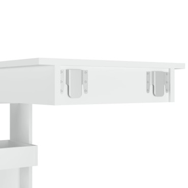 vidaXL Τραπέζι Μπαρ Τοίχου Λευκό 102x45x103,5cm Επεξεργασμένο Ξύλο 1 τεμ.