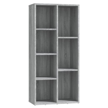 vidaXL Βιβλιοθήκη Γκρι Sonoma 50x25x106cm 1 τεμ.