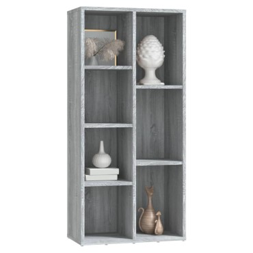 vidaXL Βιβλιοθήκη Γκρι Sonoma 50x25x106cm 1 τεμ.