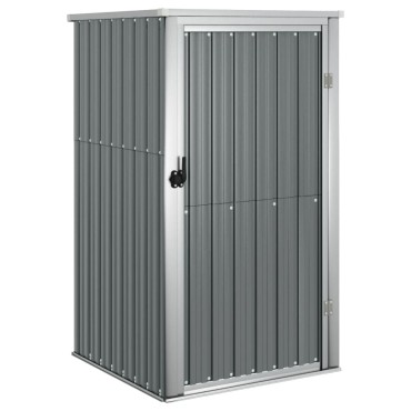 vidaXL Αποθήκη Εργαλείων Κήπου Γκρι 88x89x161 εκ. Γαλβαν. Ατσάλι