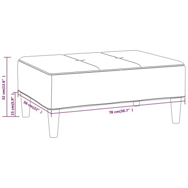 vidaXL Υποπόδιο Μαύρο 78x56x32cm Υφασμάτινο 1 τεμ.