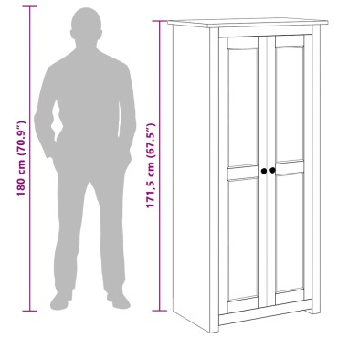 vidaXL Ντουλάπα 80x50x171,5cm από Μασίφ Ξύλο Πεύκου Σειρά Panama 1 τεμ.