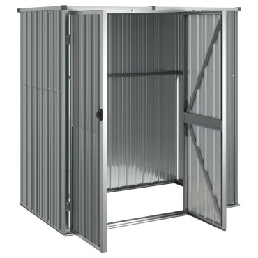 vidaXL Αποθήκη Εργαλείων Κήπου Γκρι 161x89x161 εκ. από Γαλβαν. Ατσάλι