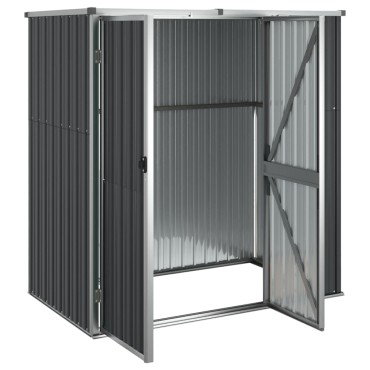 vidaXL Αποθήκη Εργαλείων Κήπου Ανθρακί 161x89x161 εκ. Γαλβαν. Ατσάλι