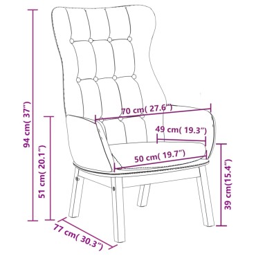 vidaXL Πολυθρόνα Relax Ανοιχτό Γκρι Υφασμάτινη 70x77x94cm 1 τεμ.