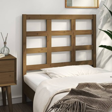 vidaXL Κεφαλάρι Κρεβατιού Μελί 105,5x4x100cm Μασίφ Ξύλο Πεύκου 1 τεμ.