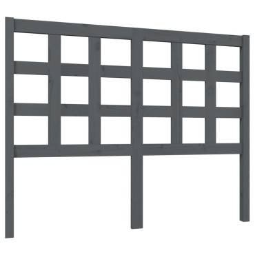 vidaXL Κεφαλάρι Κρεβατιού Γκρι 125,5x4x100cm Μασίφ Ξύλο Πεύκου 1 τεμ.