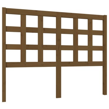 vidaXL Κεφαλάρι Κρεβατιού Μελί 125,5x4x100cm Μασίφ Ξύλο Πεύκου 1 τεμ.